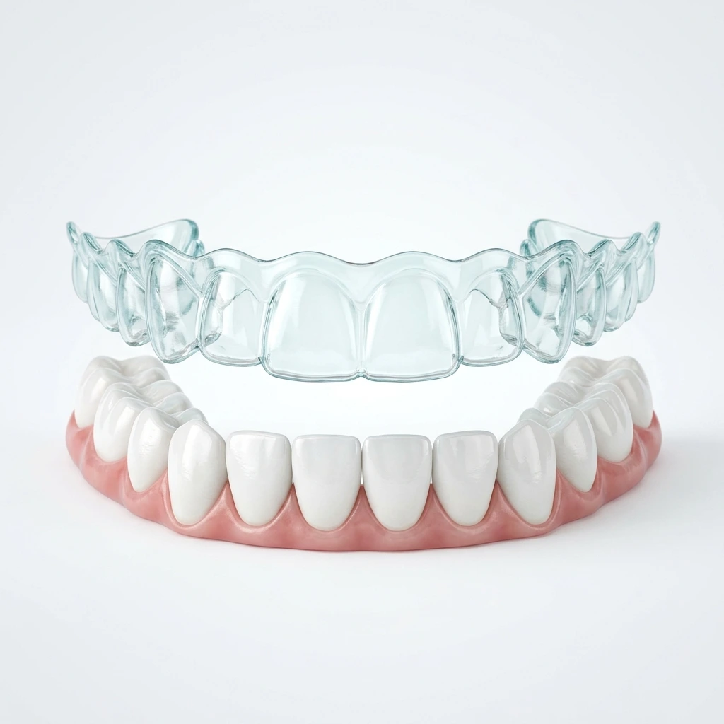 Invisible aligners treatment illustration